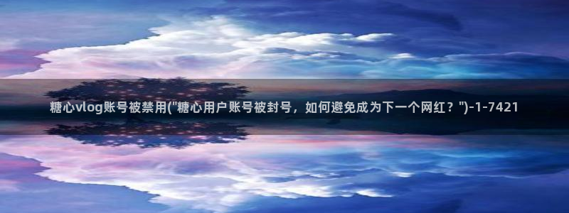 糖心vlog摄影师：糖心vlog账号被禁用(\