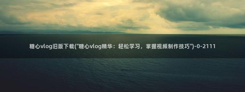 糖心vlog里面的CC：糖心vlog旧版下载(\